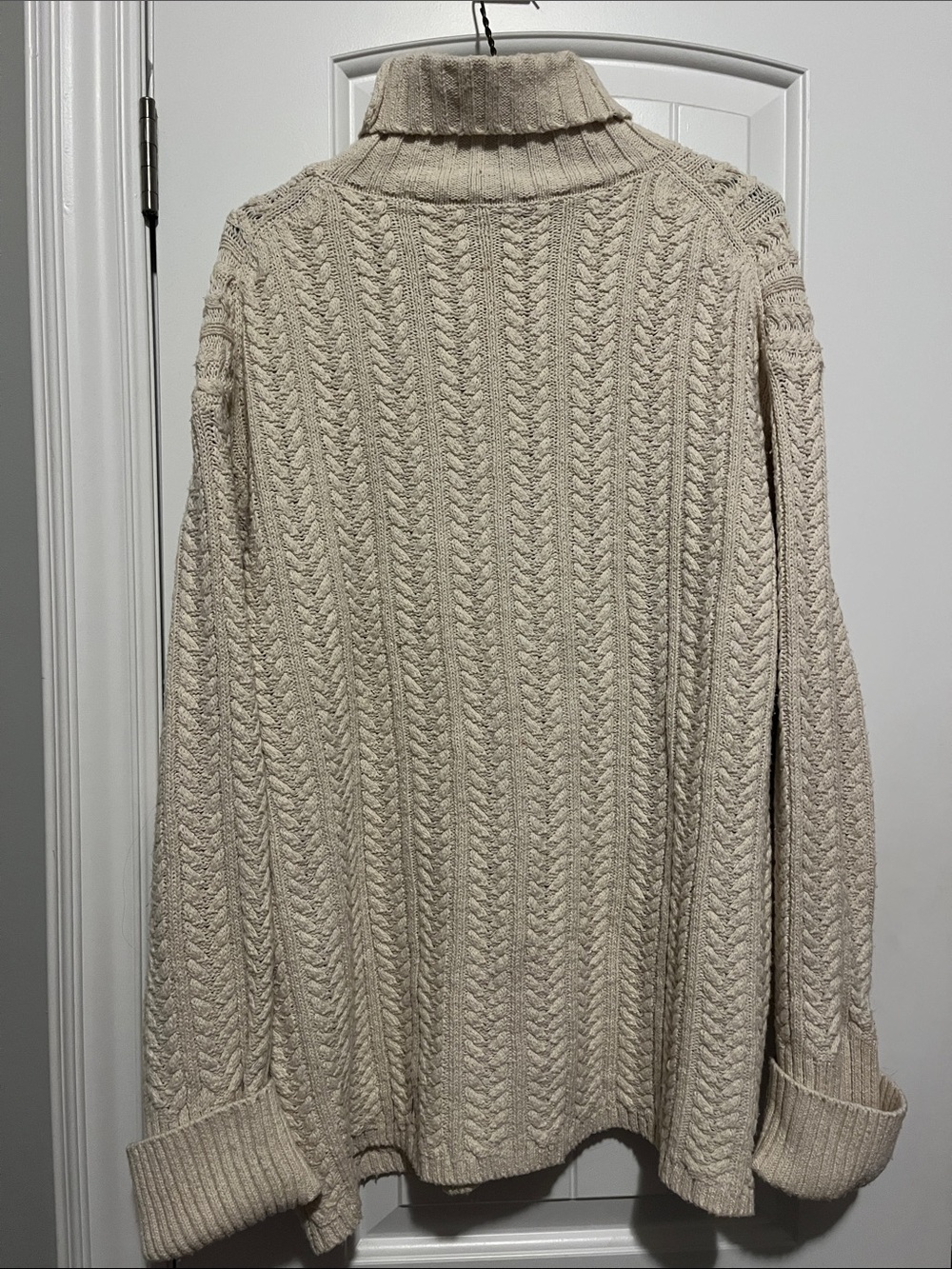 Women's Cable-Knit Turtleneck Sweater in Cream